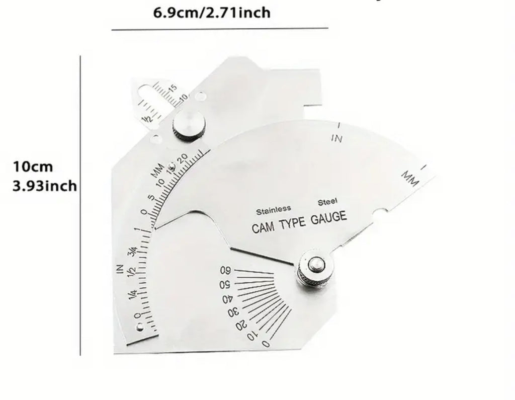 Stainless steel welding gauge