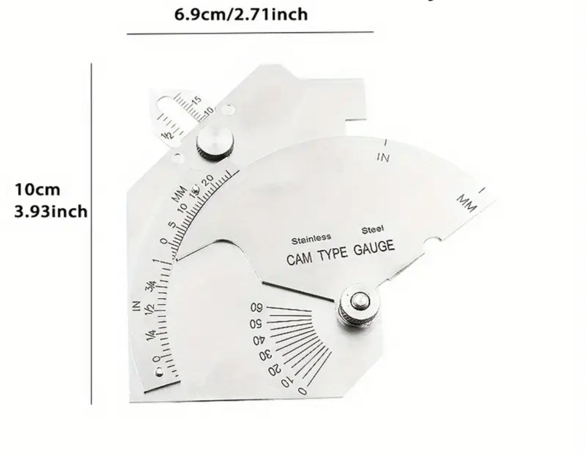 Stainless steel welding gauge